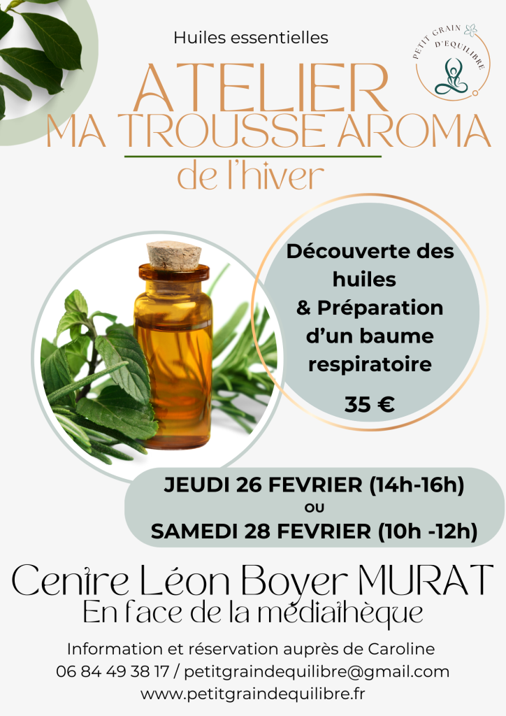 huiles essentielles, aromathérapie, ateliers bien-être, activité bien-être